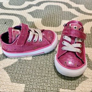 Converse All Star Pink Glitter Toddler Sneakers